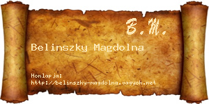 Belinszky Magdolna névjegykártya